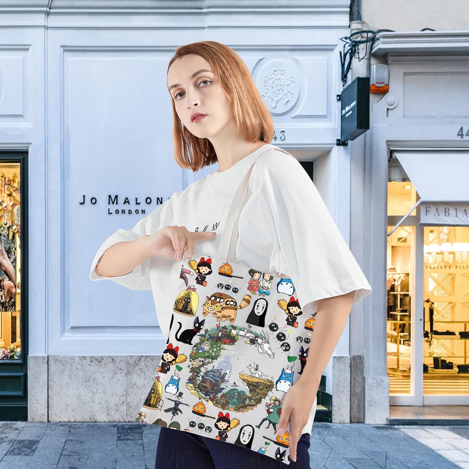 KEYCHIN No Face & Chihiro Tote Bag Japanese Anime Lovers Gift Animated Movie Themed Shoulder Bag Cartoon Movie Merch - Image 2