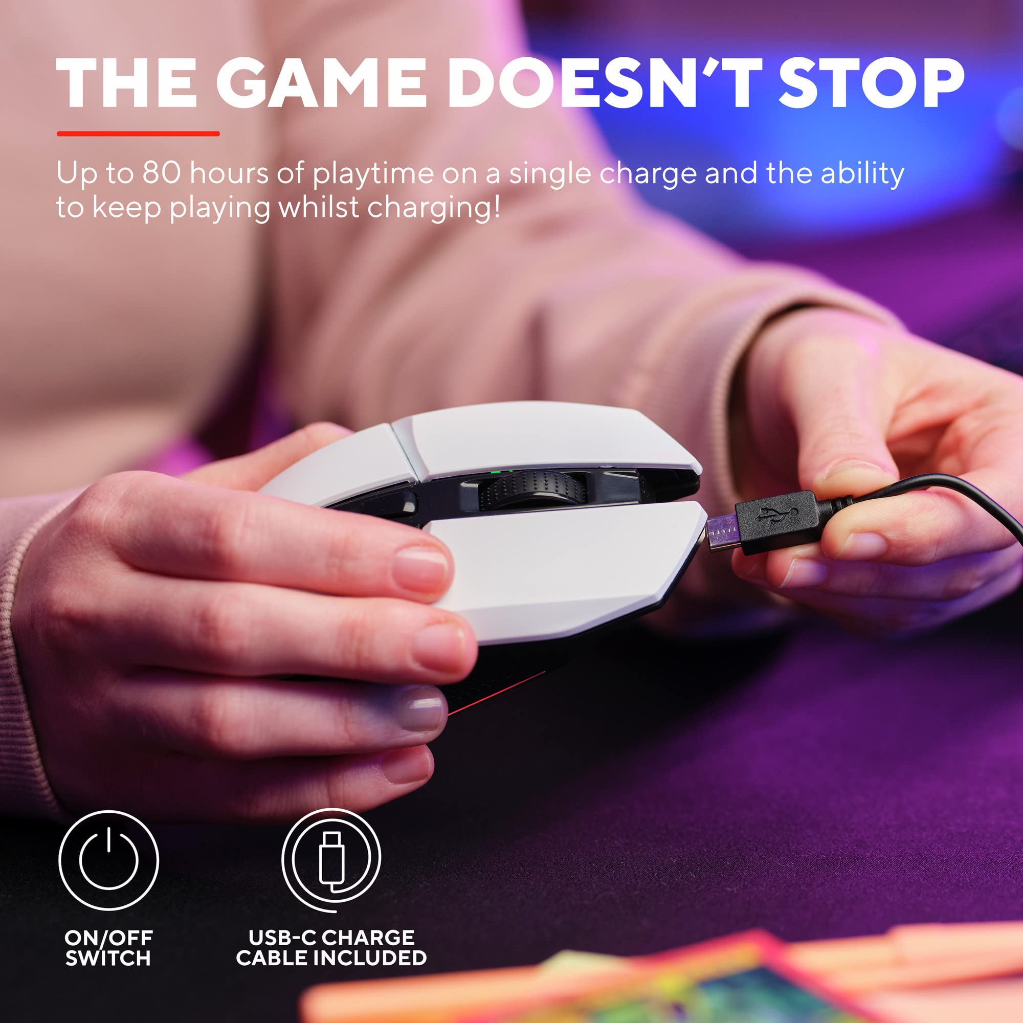 Trust Gaming GXT 794W Kit 3-in-1 Mouse e Tastiera Gaming TKL, Layout Italiano QWERTY, Tastiera Plastica Riciclata, Mouse Wireless 80 Ore di Autonomia, Tappetino, Bundle Pacchetto Gamer RGB PC, Bianco