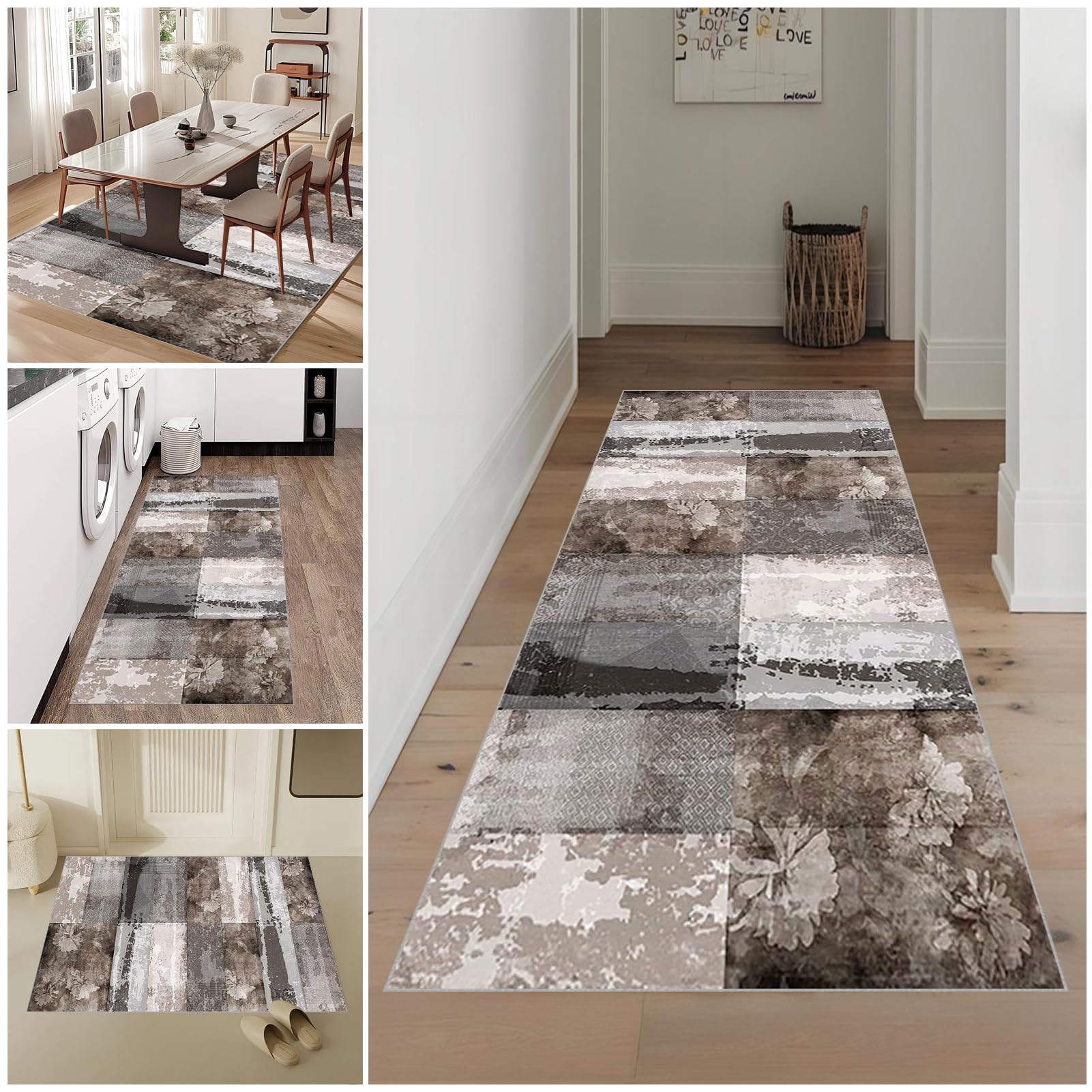 Lmyoieqm Carpet Runners for Hallways 40 x 80 cm Non Slip Kitchen Runner Rugs Washable Carpet Floor Mat Entrance Runner for Hallway Entryway Kitchen Absorbent Area Rugs for Kitchen Laundry Room