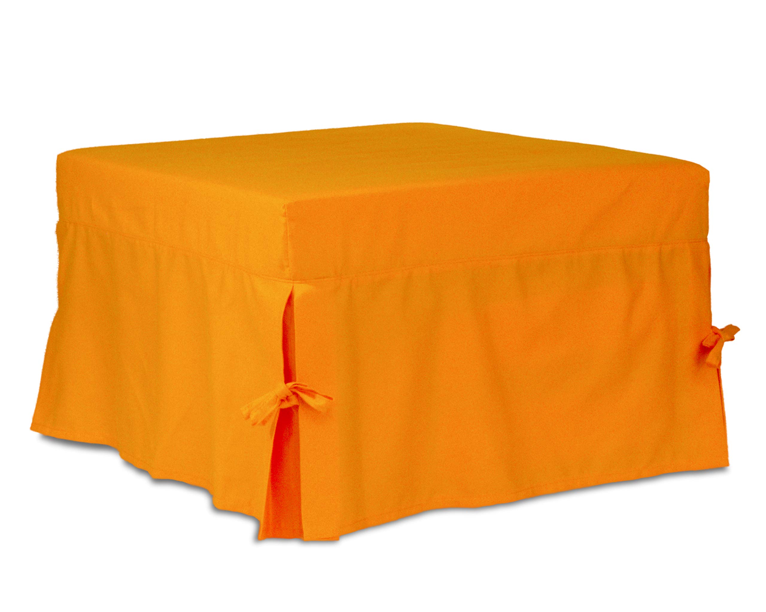 Fodera in Cotone SFODERABILE POUFF Pouf PUF Letto 74x74xH47 cm Rivestimento Made in Italy (Arancione)