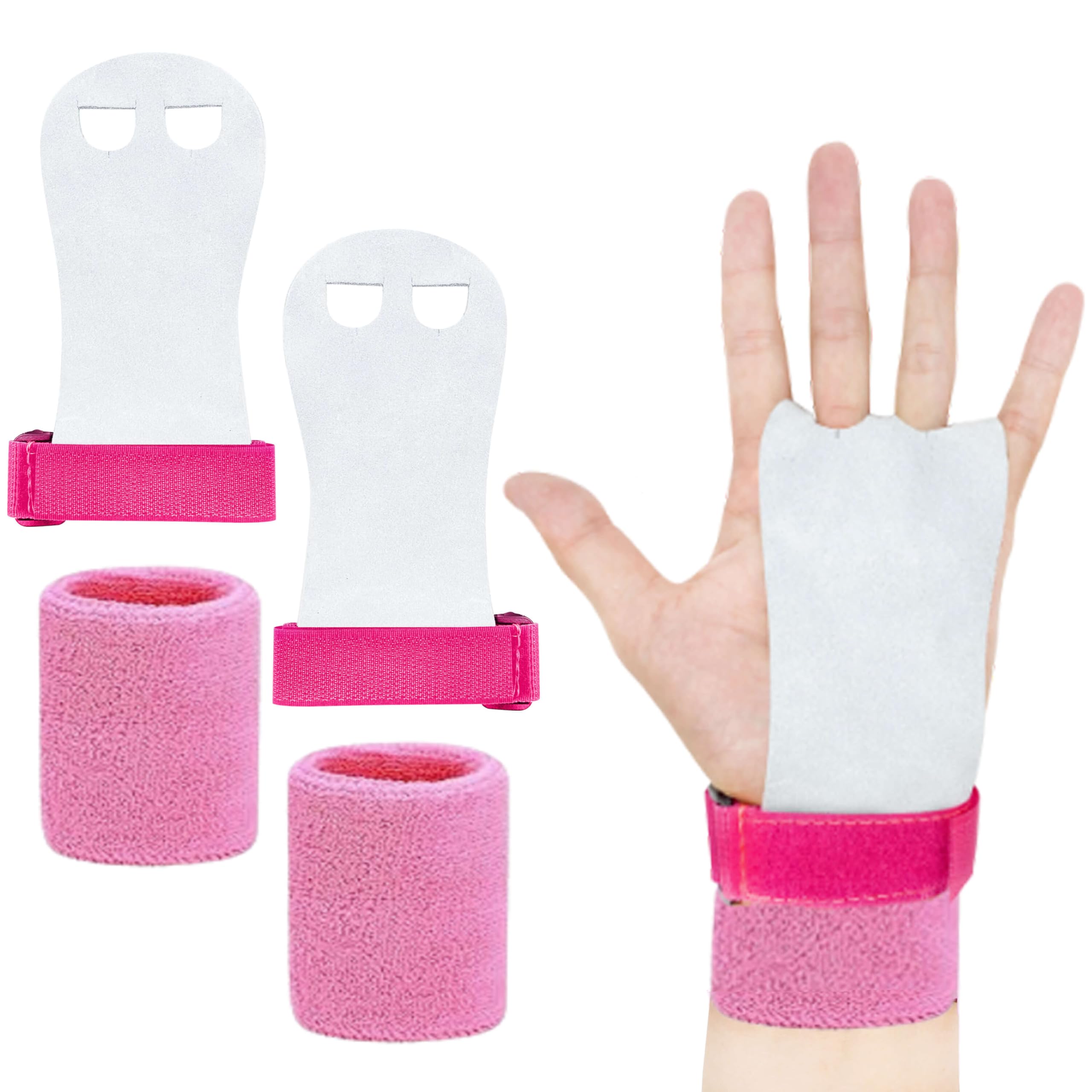 Guanti da Ginnastica in Pelle NERO/GRIGIO M - Paracalli Allenamento Fitness Protezione Mani e Polsi