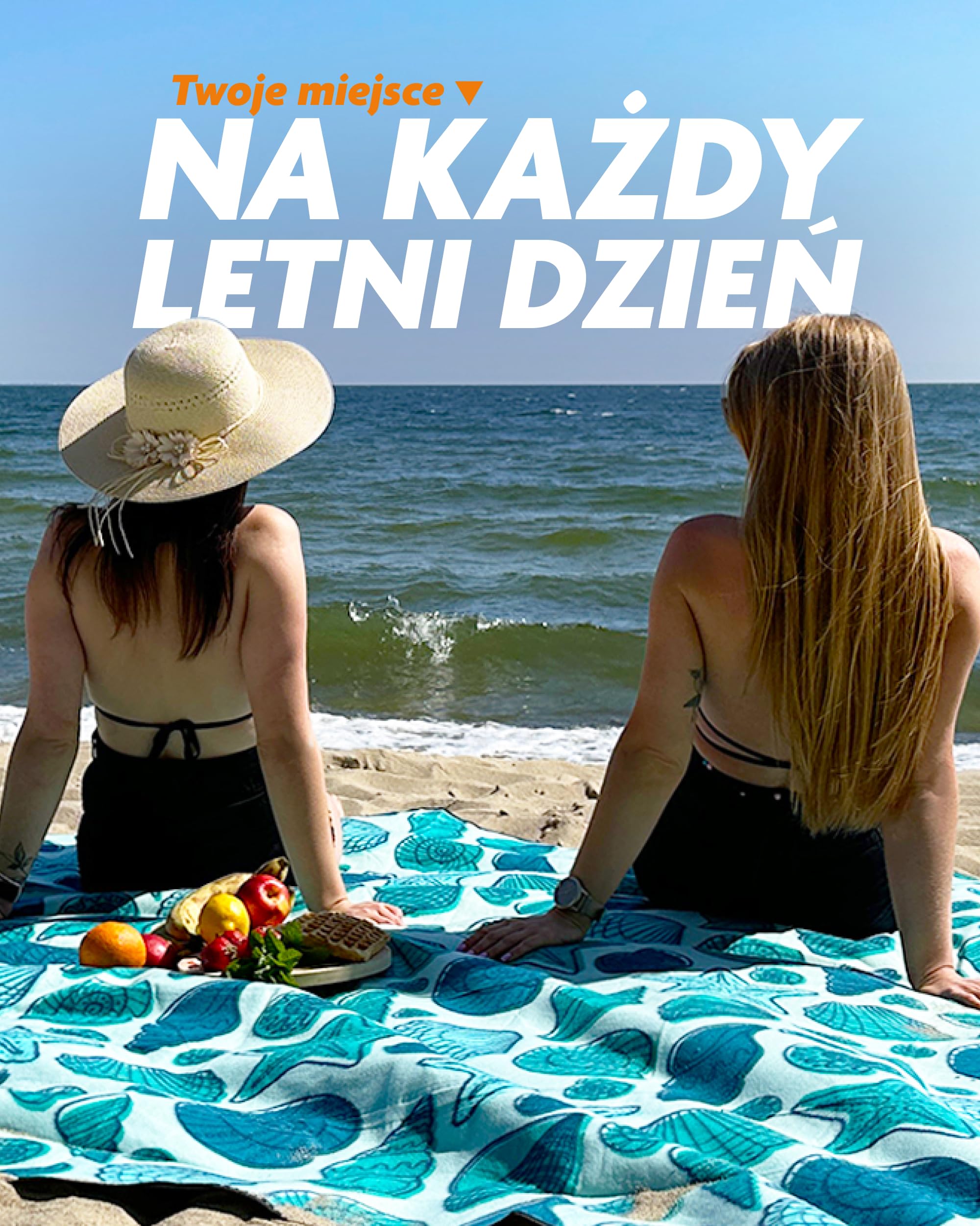 Koc Piknikowy dla Czterech Osób Łatwy w Czyszczeniu Montaż do Podłoża Polar Miękki Miły w Dotyku Kieszonka na Suwak Pasek na Ramię 200x200cm Shelly