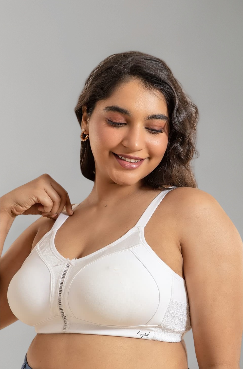 NYKD (NYB101 Cotton Non Padded & Non Wired Everyday Bra for Women | M-Frame Structure for Bounce Control with Full Coverage & Super Soft Wide Straps