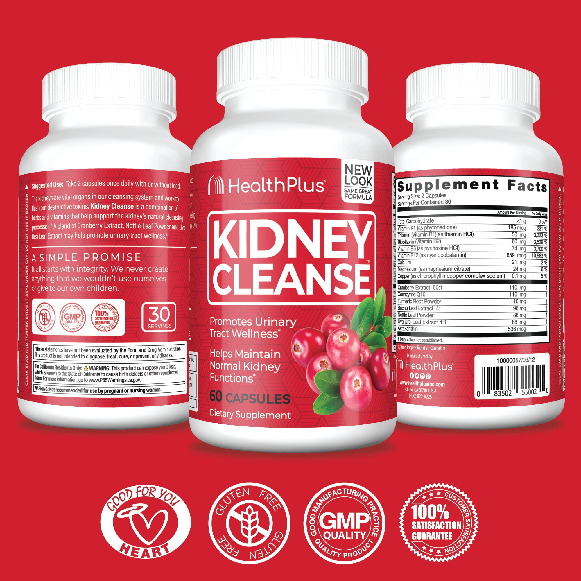 Health Plus Advanced Kidney Cleanse Support Supplement, 60 Capsules — Amazon image 2