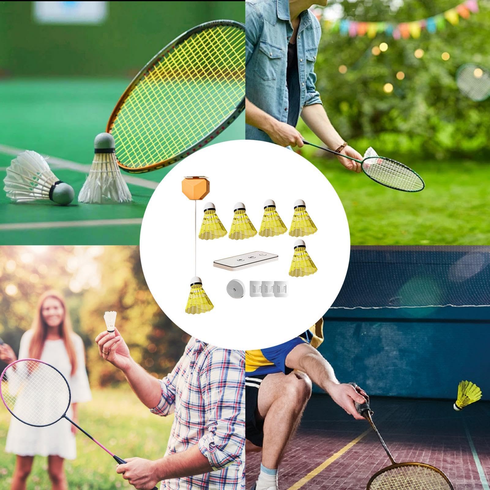 Kit de autoentrenamiento de bádminton para un jugador, herramienta multifuncional de práctica