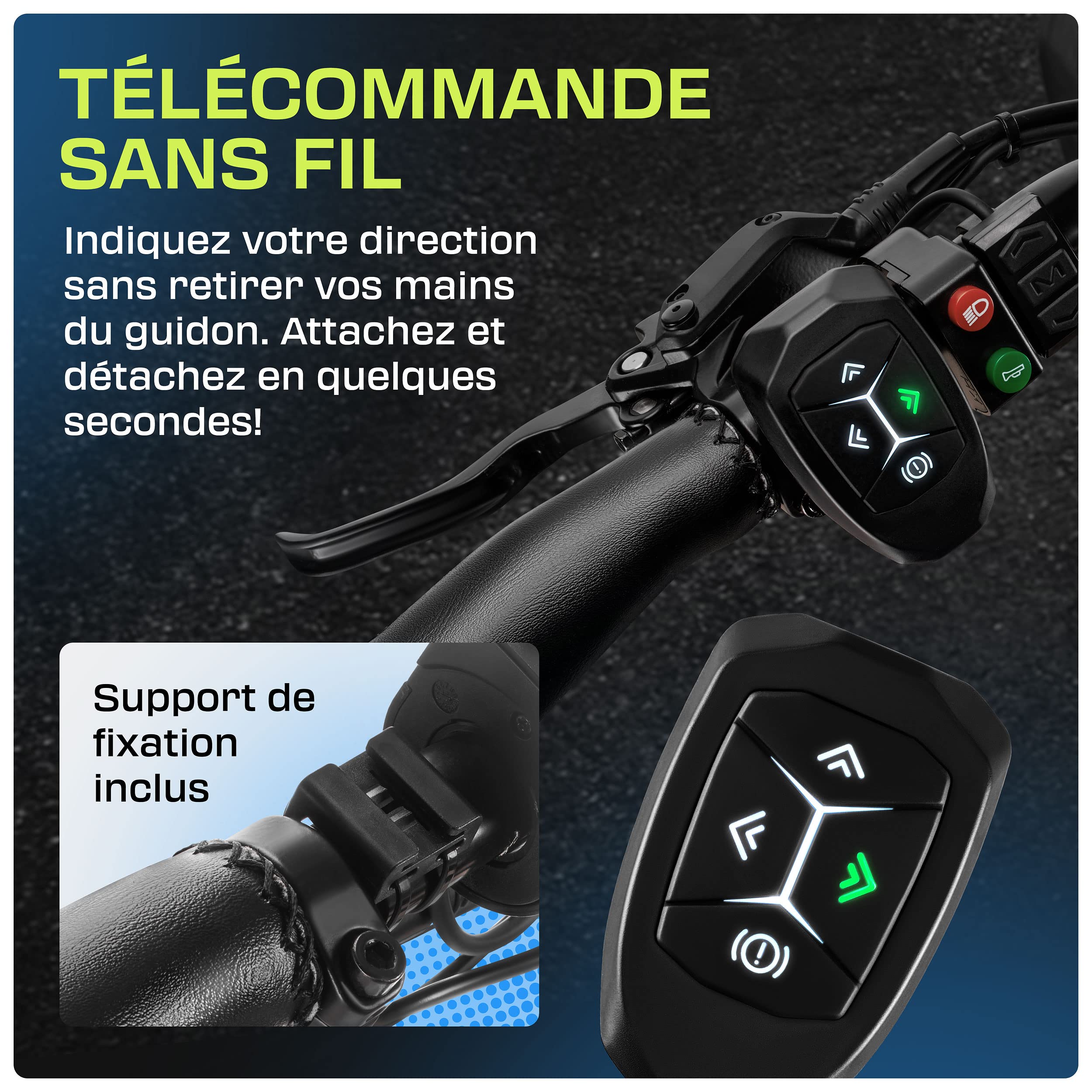 Illuminazione Per Casco Bici Con Telecomando - Luce Lampeggiante Destra/Sinistra, Ricaricabile USB