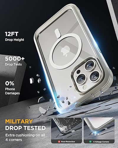 Miniatura 131 de Miracase Glass Series - Funda magnética para iPhone 15, compatible con MagSafe, de cuerpo completo, protector de pantalla de vidrio 9H integrado