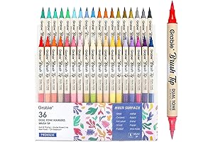Grabie Paint Markers Thick Tip: 72 Acrylic Pens Dual-Tip Brush Pens for Rocks and Crafts