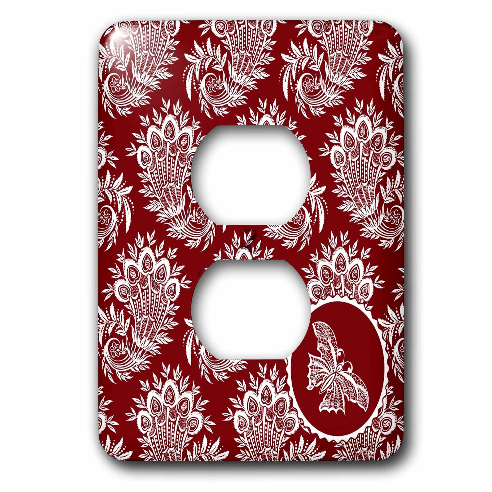 Jolie Plume Rouge et Blanc interrupteur décoratif 3dRose lsp_237243_6