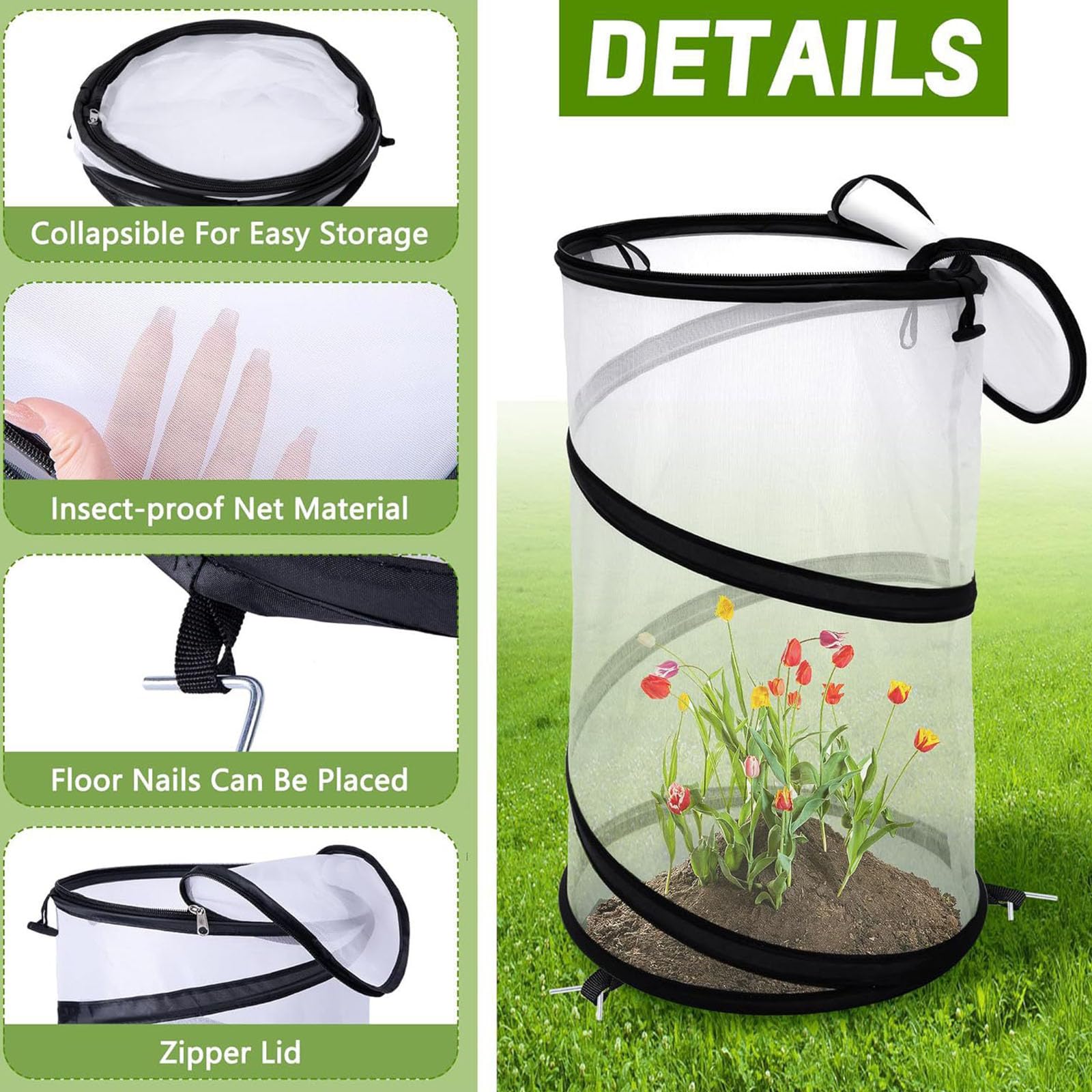 E la Rete barriera in Filo Acciaio Protegge Le Verdure del Giardino dagli Uccelli Che spuntano Fuori Design rapido Installazione Esterna Copertura per Riparo per Piante a Prova Inverno