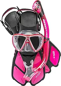 Kit de Mergulho Máscara+Respirador+Nadadeiras Cressi Bonete Pro