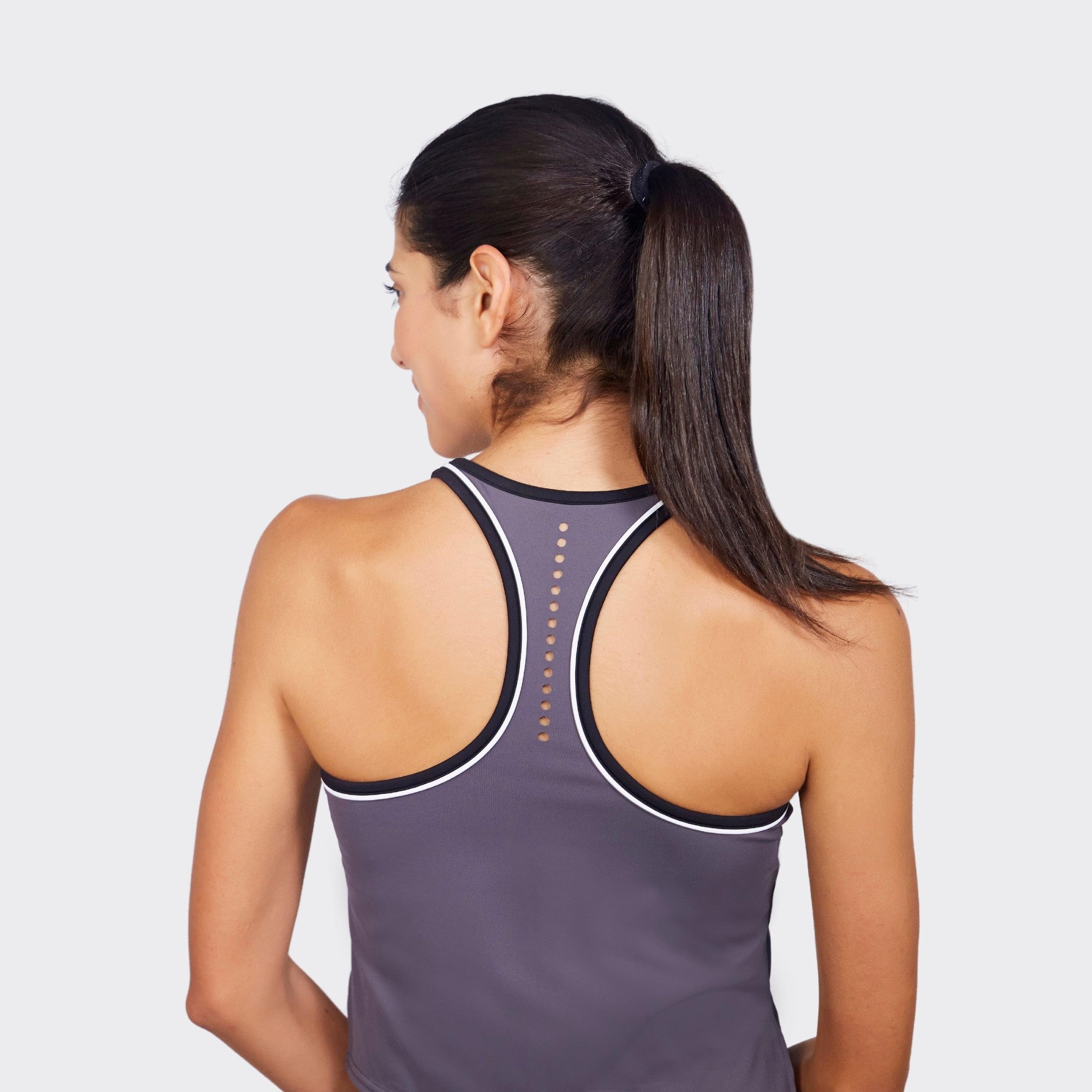 BB by Presepe Berbel Maglietta Media Selene Dark Grey Donna - Sportiva per paddle, Tennis, Pickleball e Palestra, Abbigliamento tecnico leggero, traspirante ed elastico
