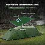 Naturehike Opalus Tunnel Backpacking Tent for 2-3 Person, 2 Person 3 Person Backpacking Tent, Lightweight Camping Tent with Footprint & Vestibule