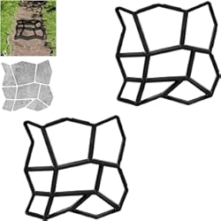 Placas Hormigon Prefabricado Relaxdays Molde para Hormigón, Forma Irregular, Plantilla Cemento, Pavimentar Caminos o Entrada, 3.5 x 35 x 35 cm, Negro