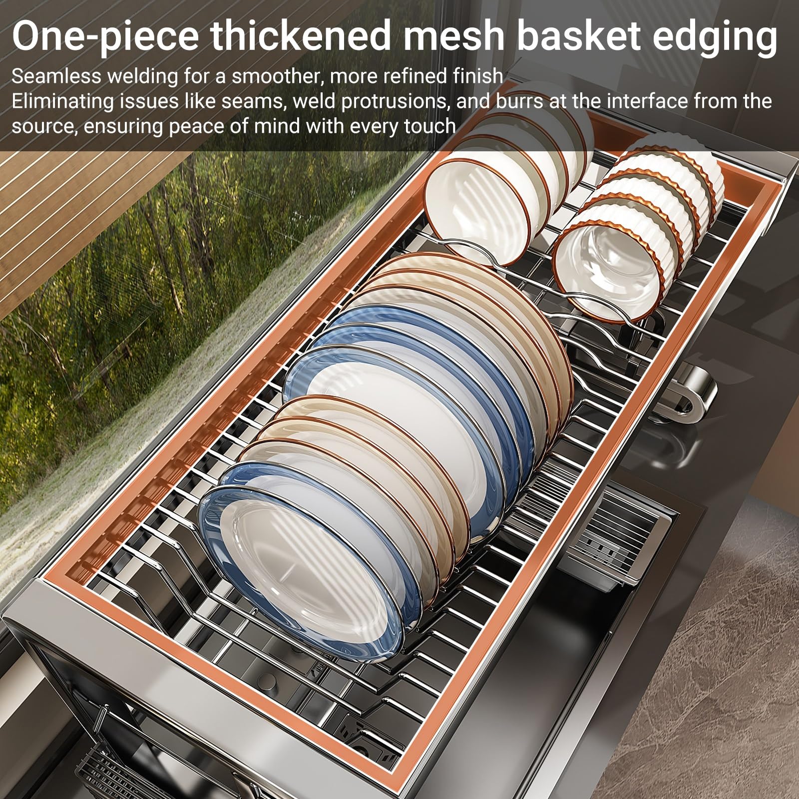 Escurreplatos sobre el Fregadero de Acero Inoxidable 304, Altura Ajustable, Ahorro de Espacio, Adecuado para el Fregadero de la Cocina, Ideal para secar Platos(Single Layer,76cm/29.9in)