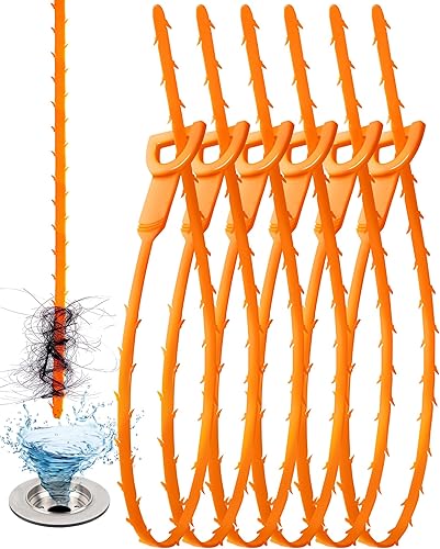 Herramienta para eliminar obstrucciones de drenaje de serpiente de fregadero de 25 pulgadas, paquete de 6 limpiadores de drenaje, herramienta para disponible en Yaxa Mexico