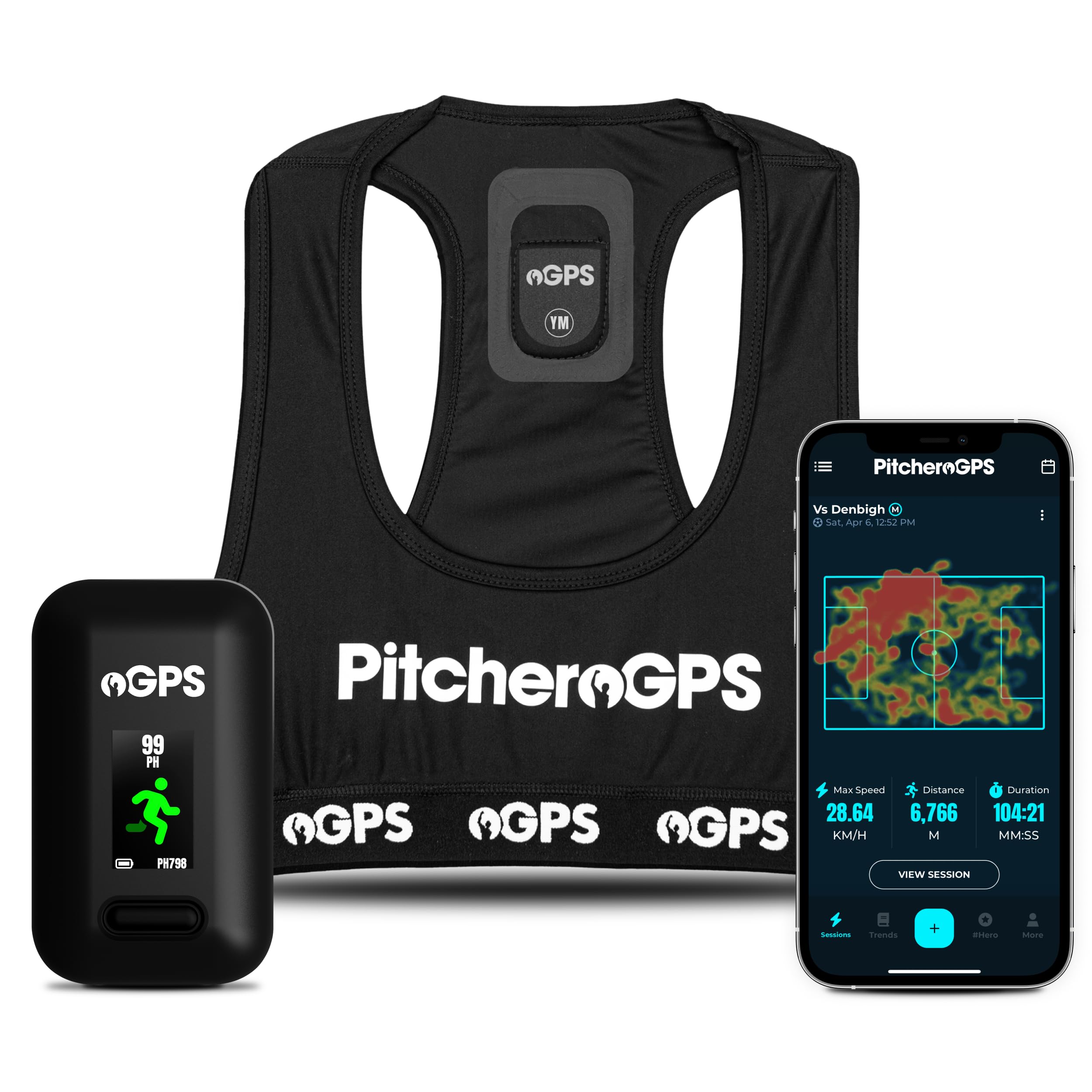 PitcheroGPS Soccer Tracker & Vest - Tracks 18 Key Performance Metrics - Includes 30 Days Subscription. Soccer Training Equipment for Performance &