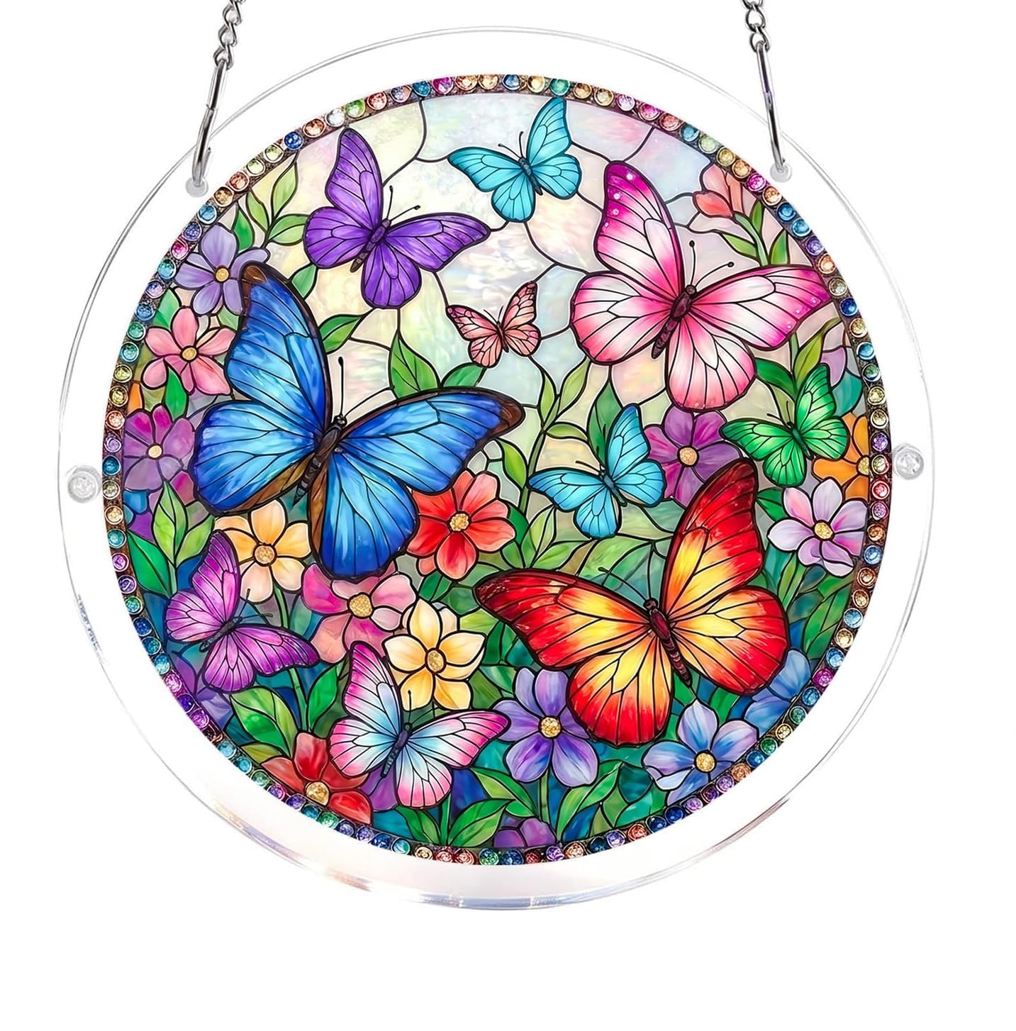 Butterfly Acrylic Jigsaw Puzzles Suncatcher, 8.9 Inch Window Hanging Suncatcher Acrylic Puzzle, DIY Home Decor Art Gift