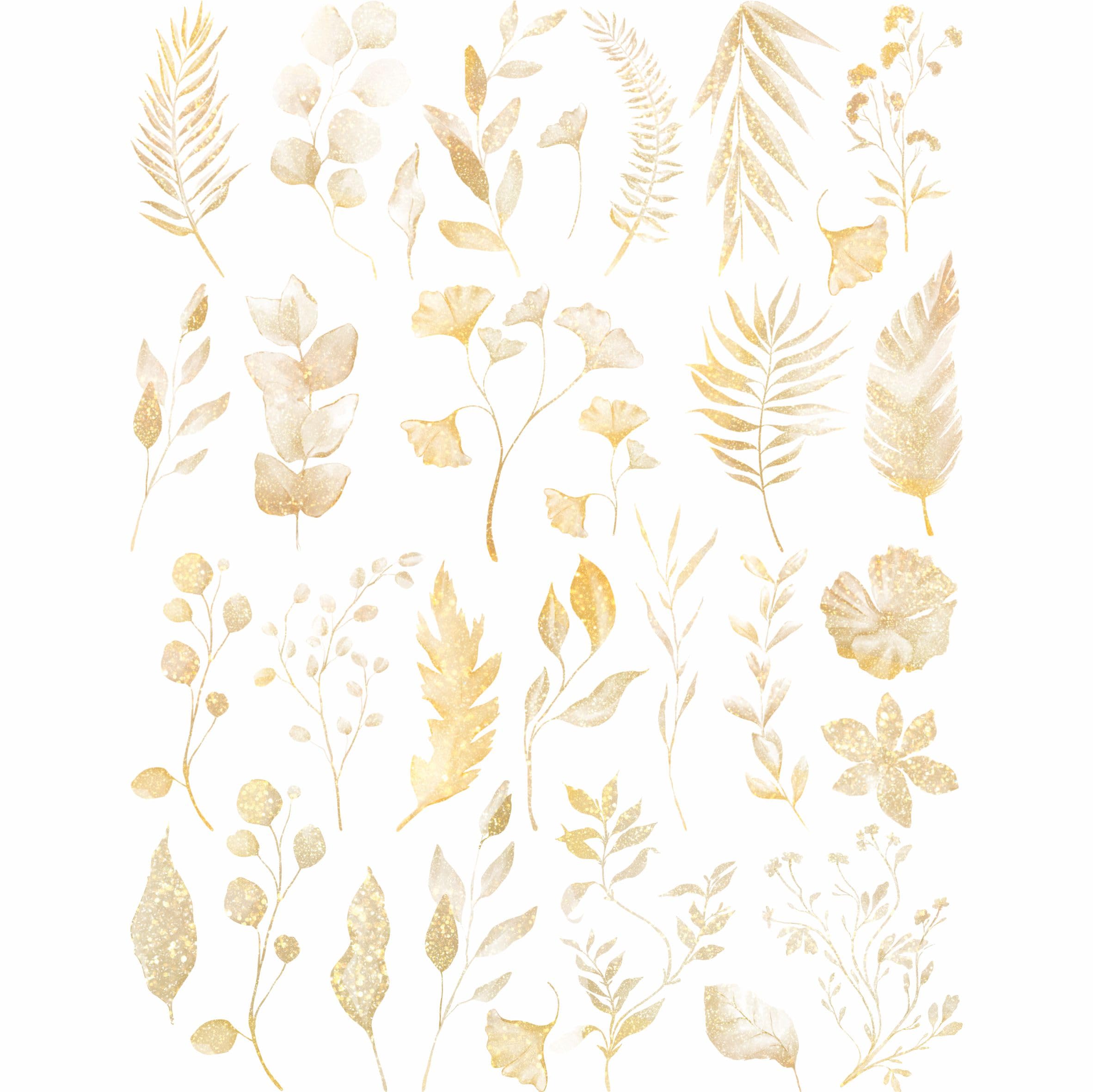 Gold & Silver Leaf Reispapier, 8 x 10.5 inch - for Decoupage Furniture Crafts