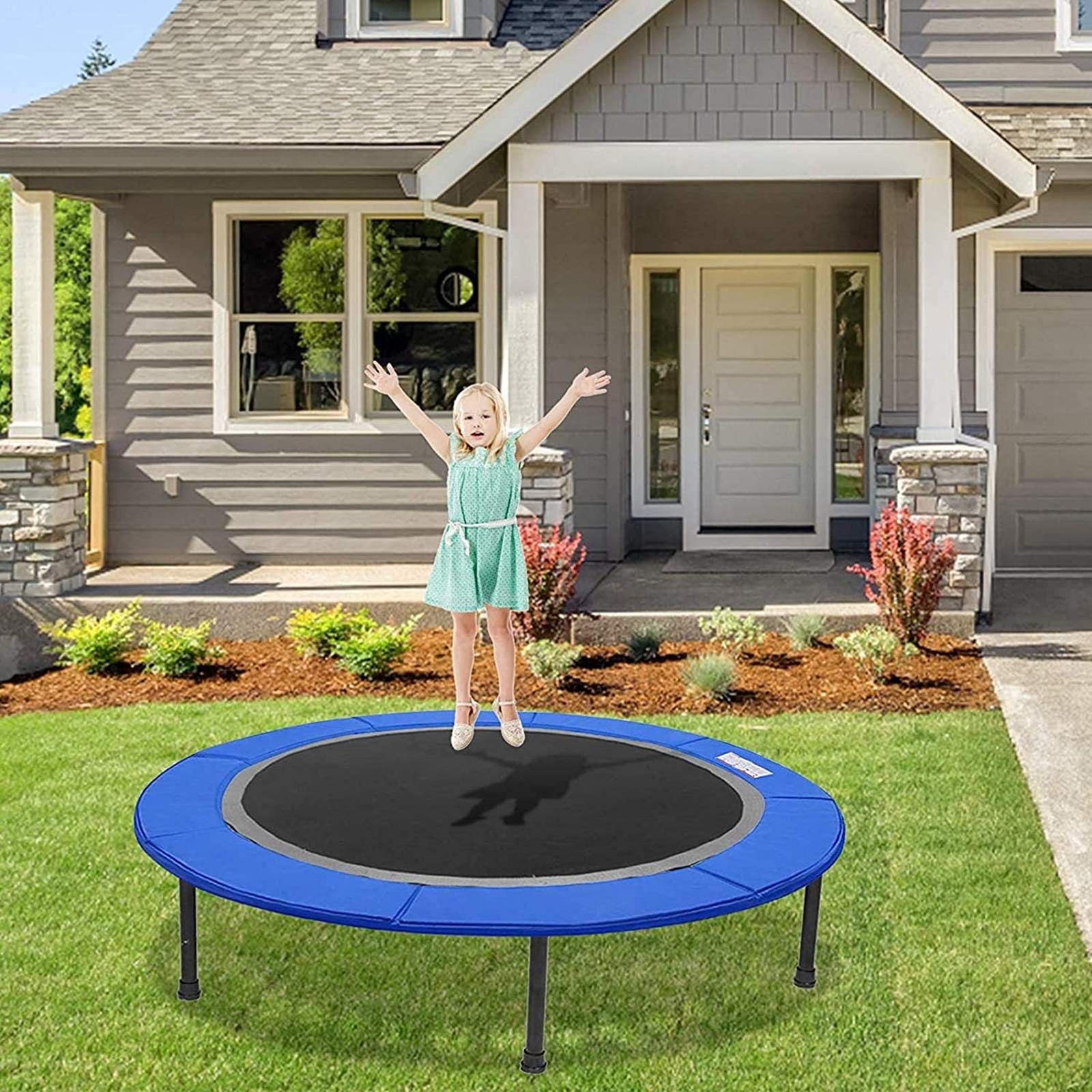 Mata do trampolinyOchrona ogrodu trampolina Ø183 244 305 366 427 396 cm akcesoria do trampoliny zastępcza trampolina poduszka bezpieczeństwa odporna na promieniowanie UV odporna na rozdarcie