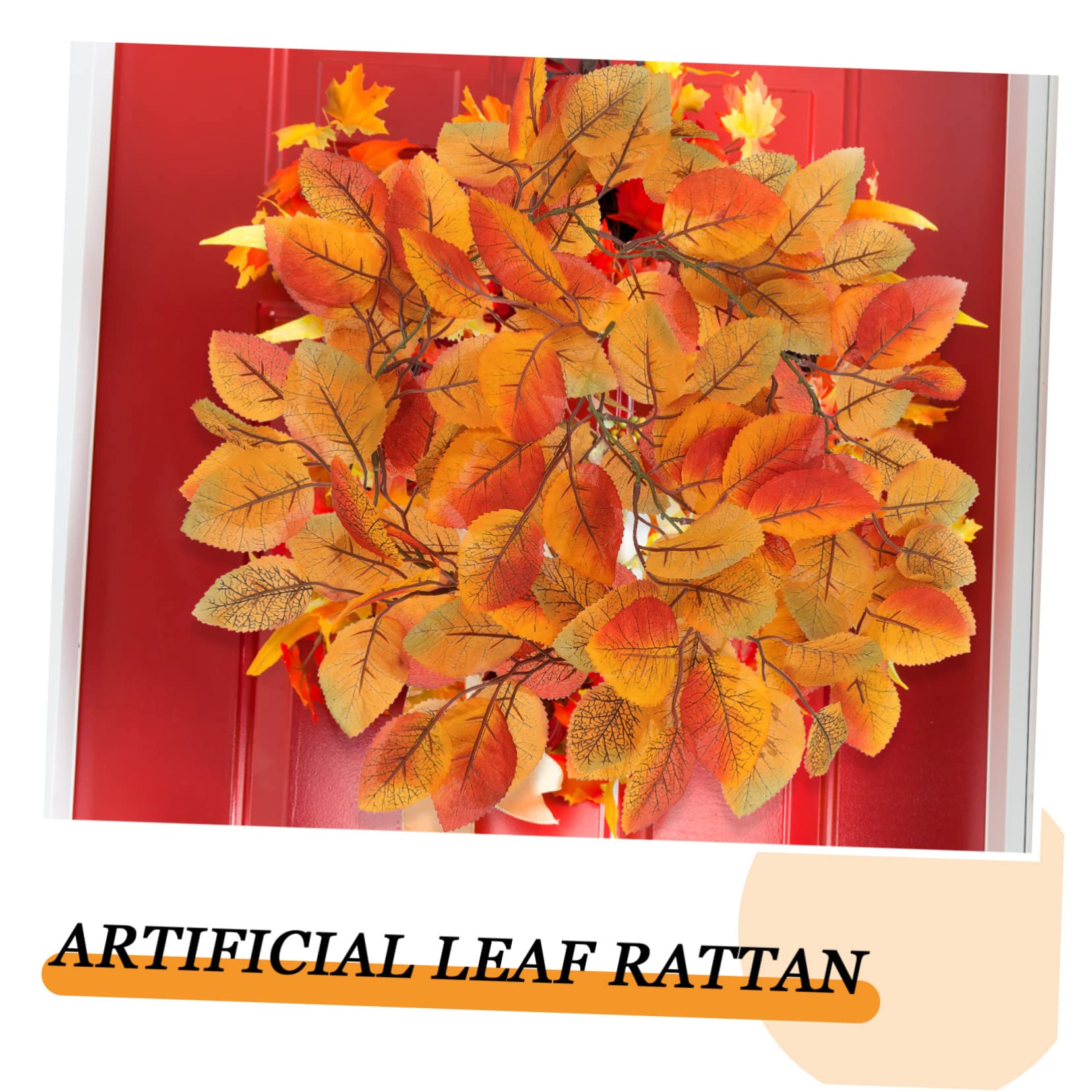IMIKEYA 3 Stücke Realistische Magnolia Blatt Rattan Herbst Girlande Künstliche Thanksgiving Decor Mantel Zubehör