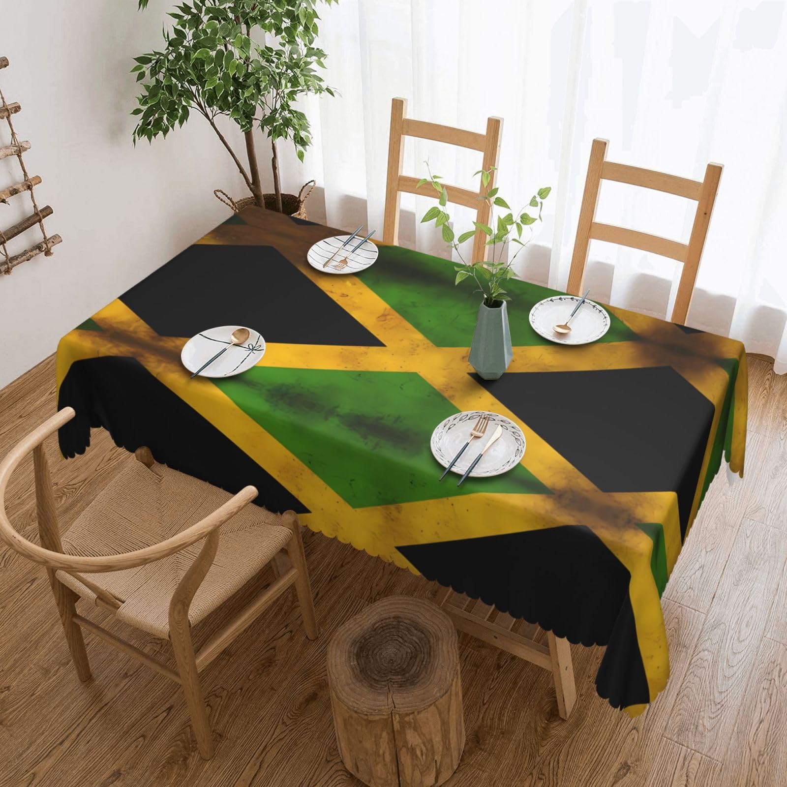 MROWYC Old Jamaican Flag Printed tablecloths are suitable for hotels, picnics, and parties, and can effectively protect the tabletop