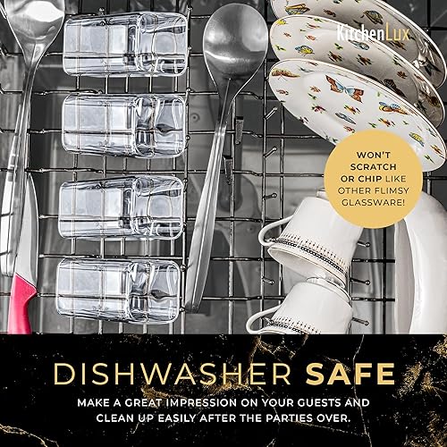 Miniatura 5 de Juego de 6 vasos cuadrados de vidrio de 12 onzas  Juego de cristalería moderna  Vajilla estética moderna para Highball, whisky, cóctel, cerveza,