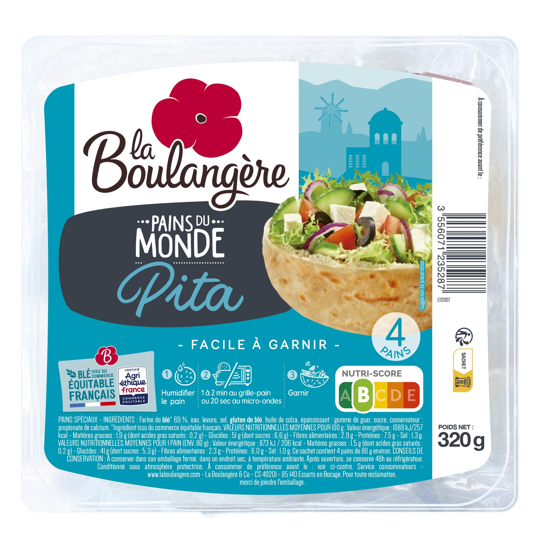 Pain pita 320g - LA BOULANGÈRE