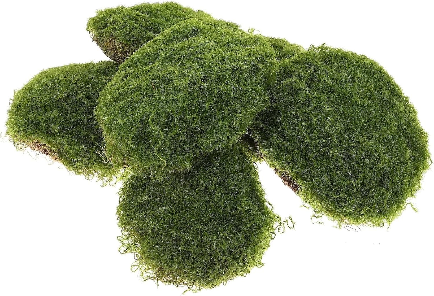 Artificial Moss Rocks Decorative 24 Pcs Faux Mossy Stone Decor Artificial Rocks for Home Office Garden Micro Landscape Layout Moss(9X8X3CM)
