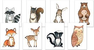 Nursery Prints - Set of Nursery Prints - Nursery Wall Picture - New Baby Print - Woodland Animals Prints - Watercolour Forest Animal Print