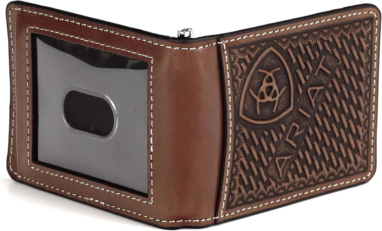 ARIAT Money Clip Sunburst Basketweave Brown - Image 2