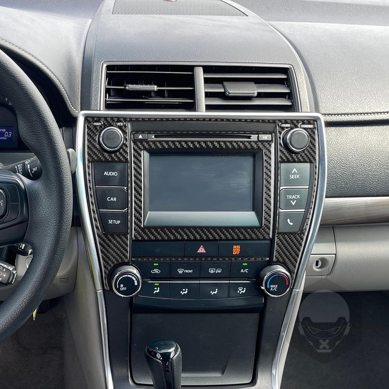 Compatible with Toyota Camry 2015 2016 2017 Accessories Real Carbon Fiber Car Central Control Multimedia Panel GPS Navigation Panel Frame Trim Interior Accessories Style B