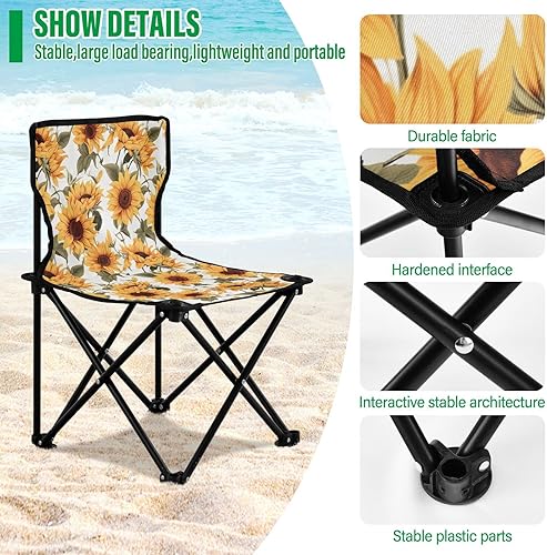 Miniatura 5 de Sillas de camping plegables al aire libre de flor de girasol para adultos silla de camping portátil silla de césped ligera 202a3784