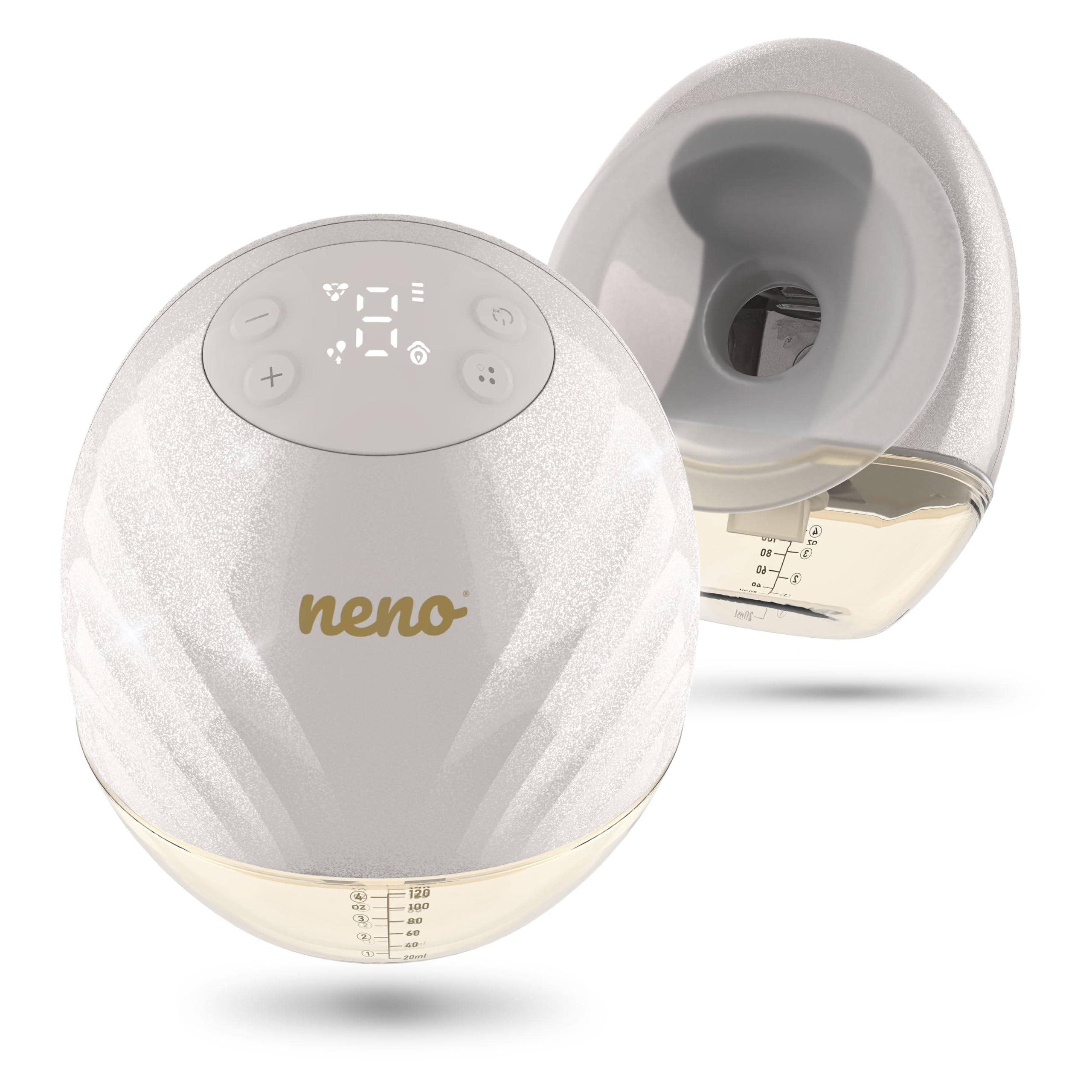 NENO Perla Twin Milchpumpe Elektrisch - Dreiphasen Elektrische Milch Pumpe Freihändig - Leiser und Diskreter Betrieb - 9 Saugstufen - BPA-frei – LED-Anzeige - Schnelles USB-C-Laden