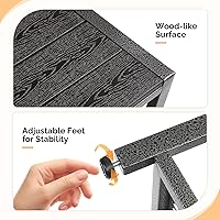 Vista 4 de VINGLI Mesa de centro para exteriores con almacenamiento de doble capa, rectangular resistente a la intemperie, para jardín, balcón, bañera