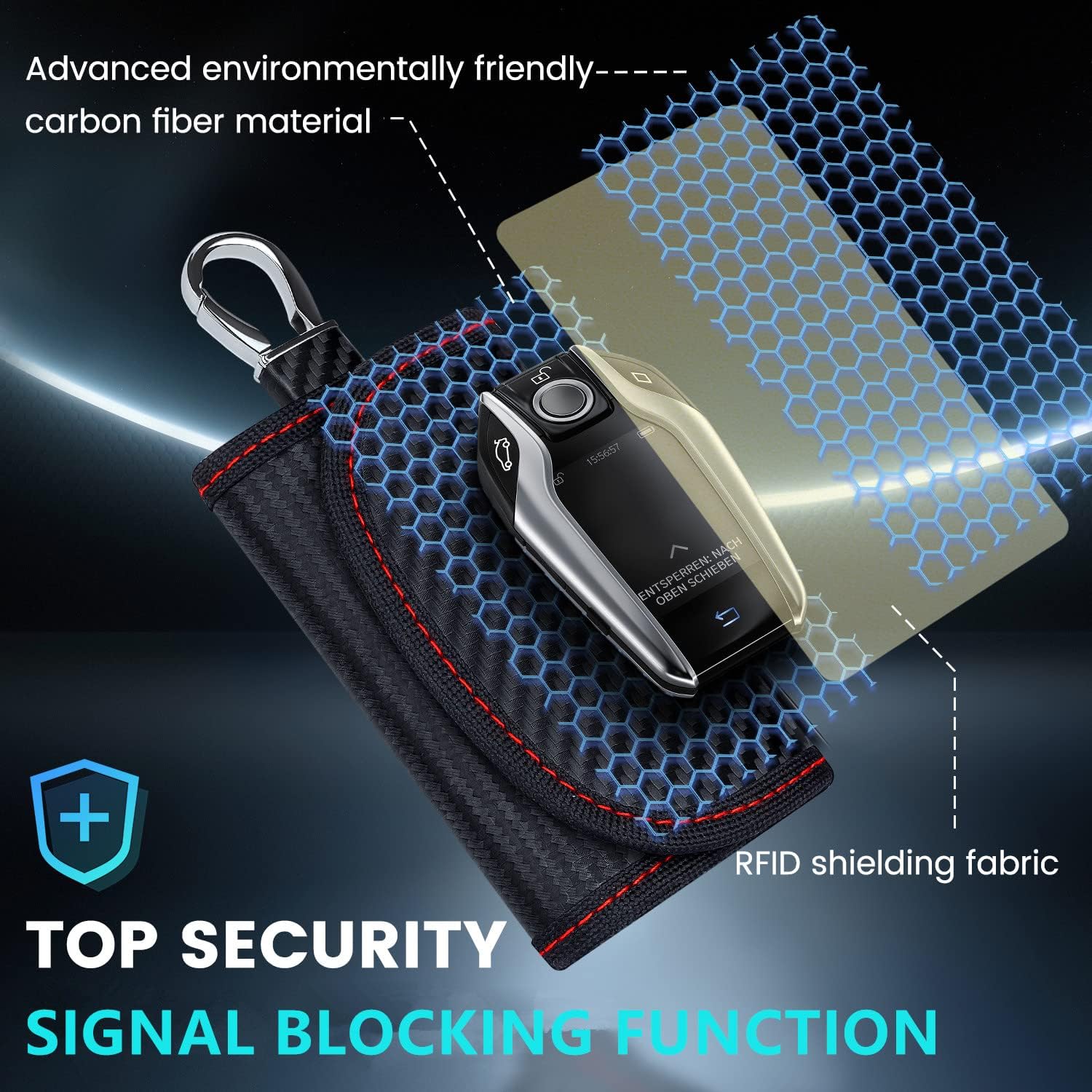 Faraday Key Fob Protector (2 PACK), 2022 New Faraday Bag Signal Blocking Car Key Faraday Case, Car RFID Faraday Cage Antitheft Products