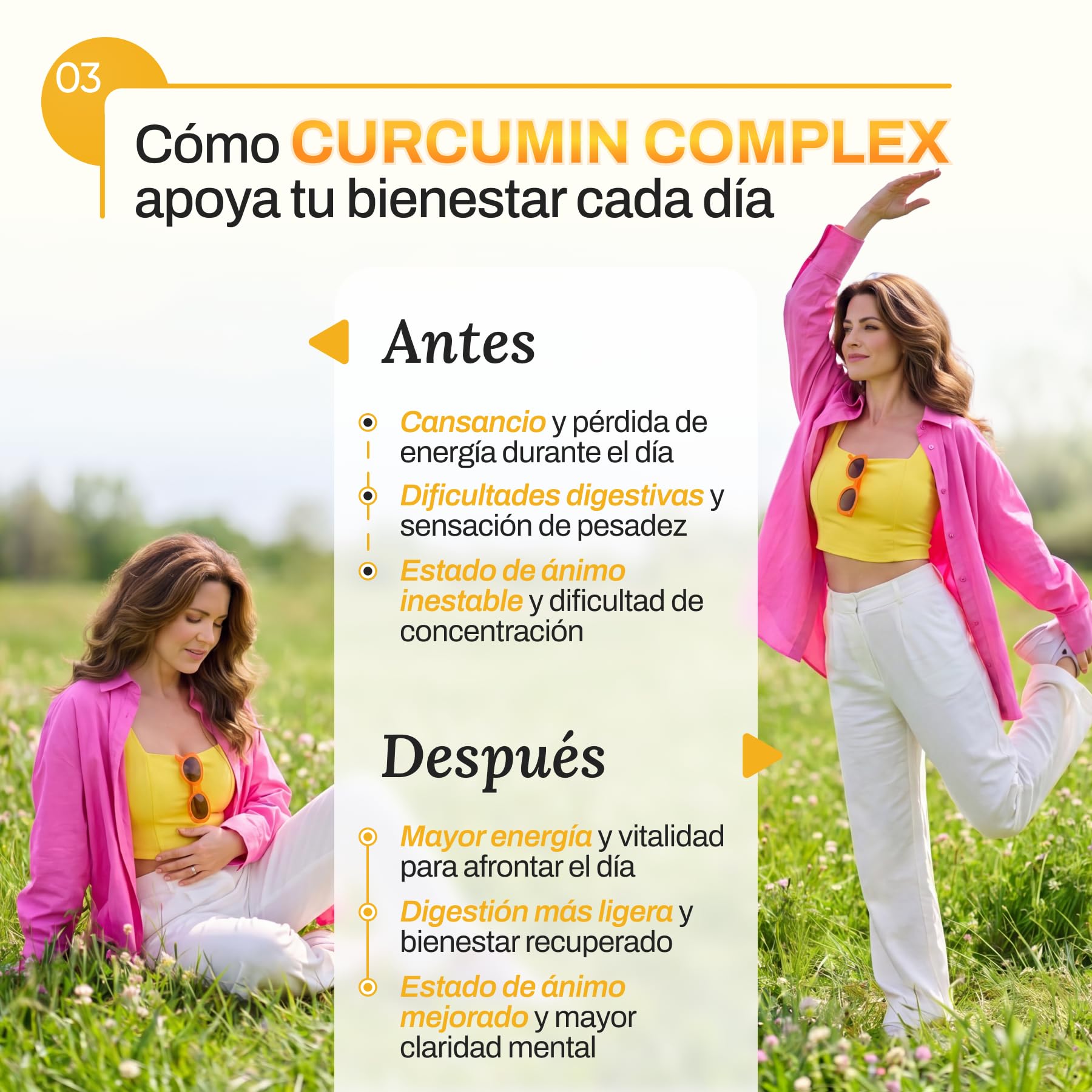 Cápsulas COMPLEX CURCUMIN | Apoyo Antiinflamatorio | Extracto de Cúrcuma 10% 500 mg, Espirulina 20 mg | Bienestar General | con Jengibre 20 mg, Piperina 1 mg y Azafrán 2% 0,5 mg | 30 Cápsulas