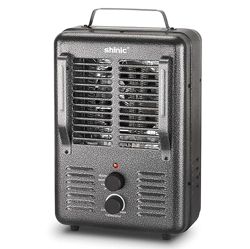 Shinic Space Heater,1500W Milkhouse Heater with Thermostat, Stay Cool Durable