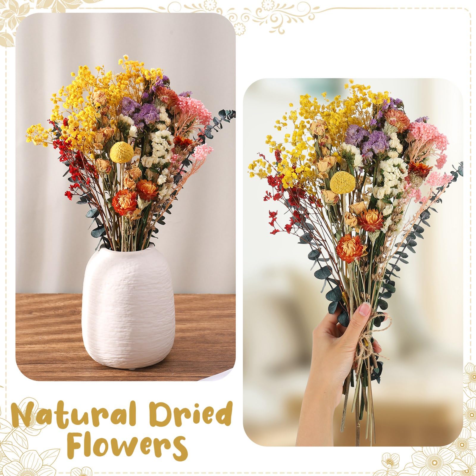 Bouquet di Lavanda Gypsophila Essiccata Fiori Secchi Decorativi 30 Pezzi