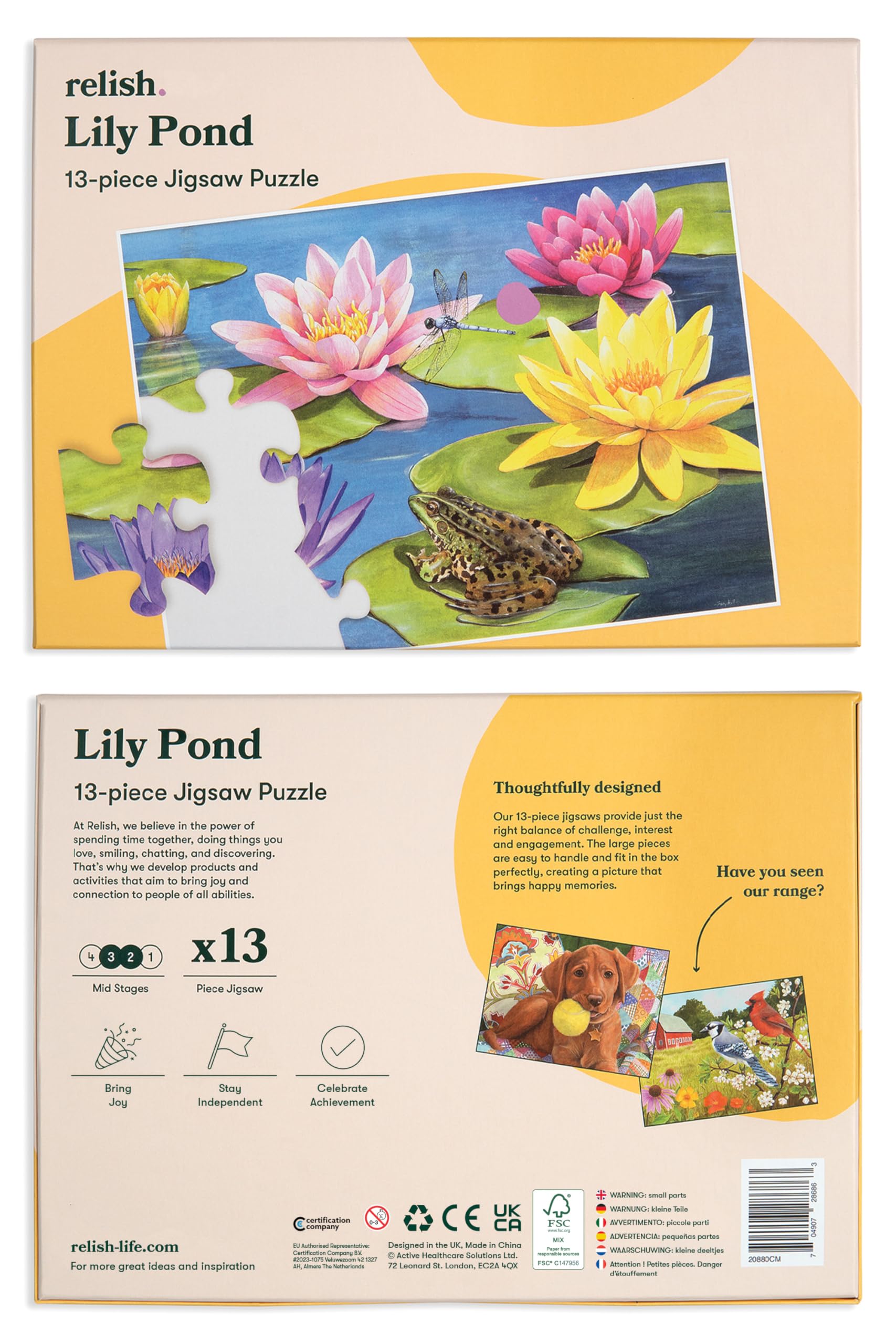 Relish ‘Lily Pond’ Puzzle 13 Pièces : Activités Adaptées aux Seniors Atteints de Démence ou d’Alzheimer
