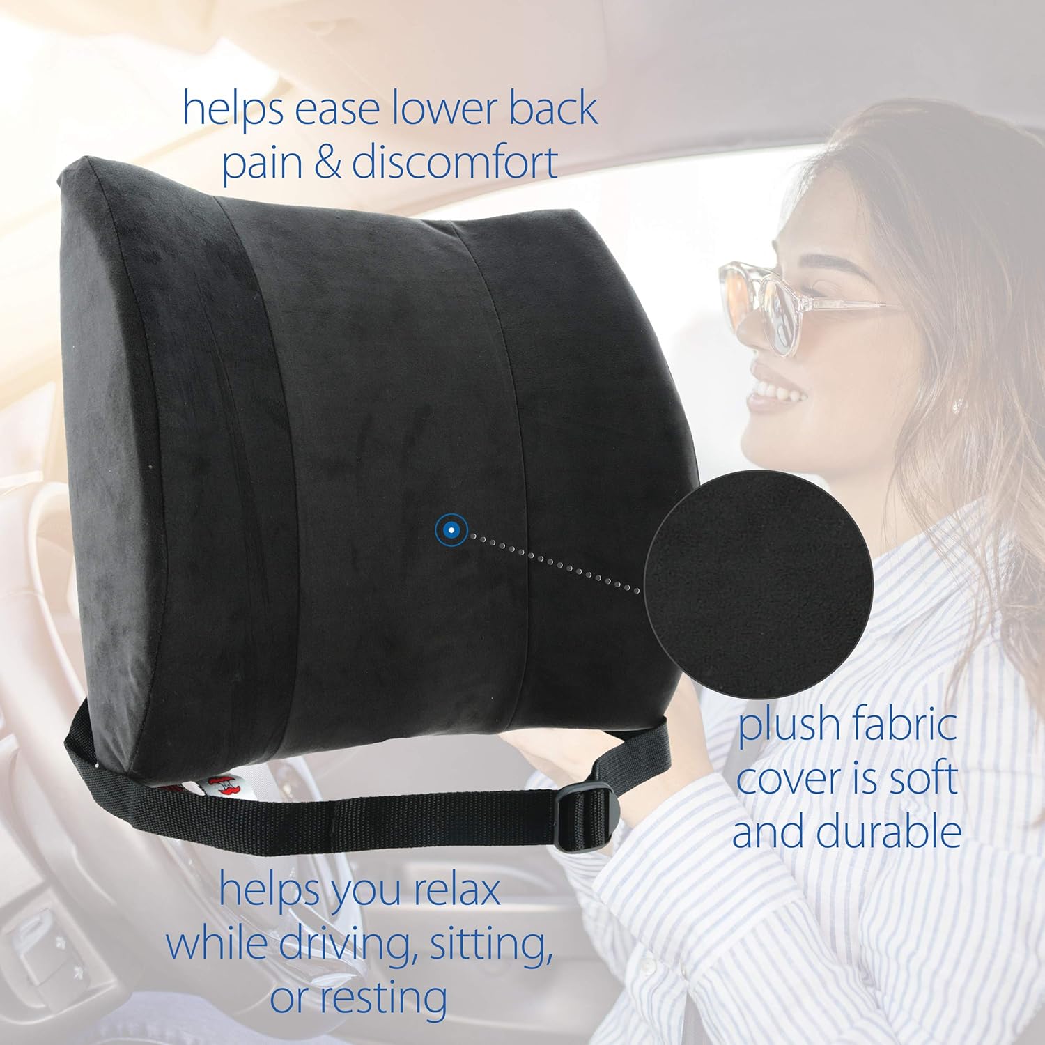 Buy 1 get 1 Core Products SitBack Rest Lumbar Support Cushion, Deluxe - Black