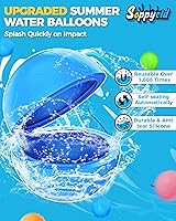 Vista 7 de SOPPYCID - 20 globos de agua reutilizables, juguetes de piscina y playa para niños, diversión de verano al aire libre, juguetes de agua para niños