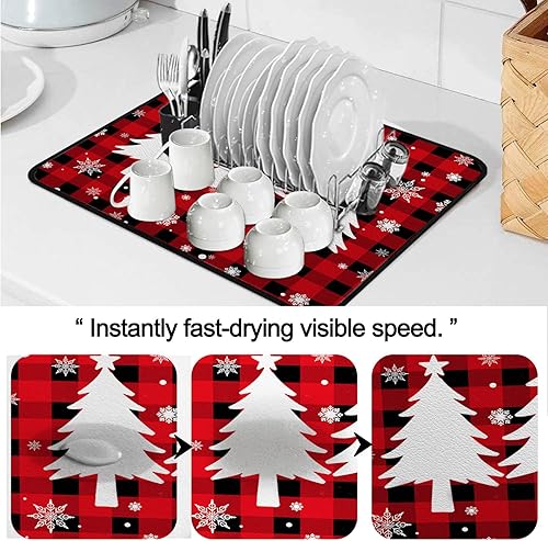 Miniatura 4 de Lnond Tapete de cocina antifatiga, juego de 3 piezas con tapete para secar platos, antideslizante, impermeable, lavable, acolchado, para kichen,