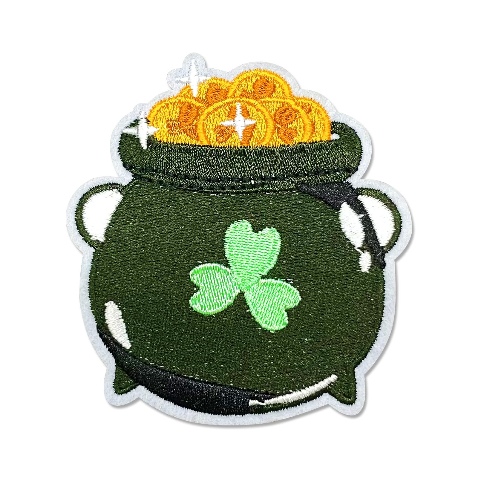 QianSiLi St Patricks Day Accessories - 3 Inch Irish Clover Lucky Shamrock Embroidered Patch Iron On/Sew On for Clothing, T-Shirt, Backpacks, Hats, Jeans, Jackets DIY Saint Patrick Day Accessories