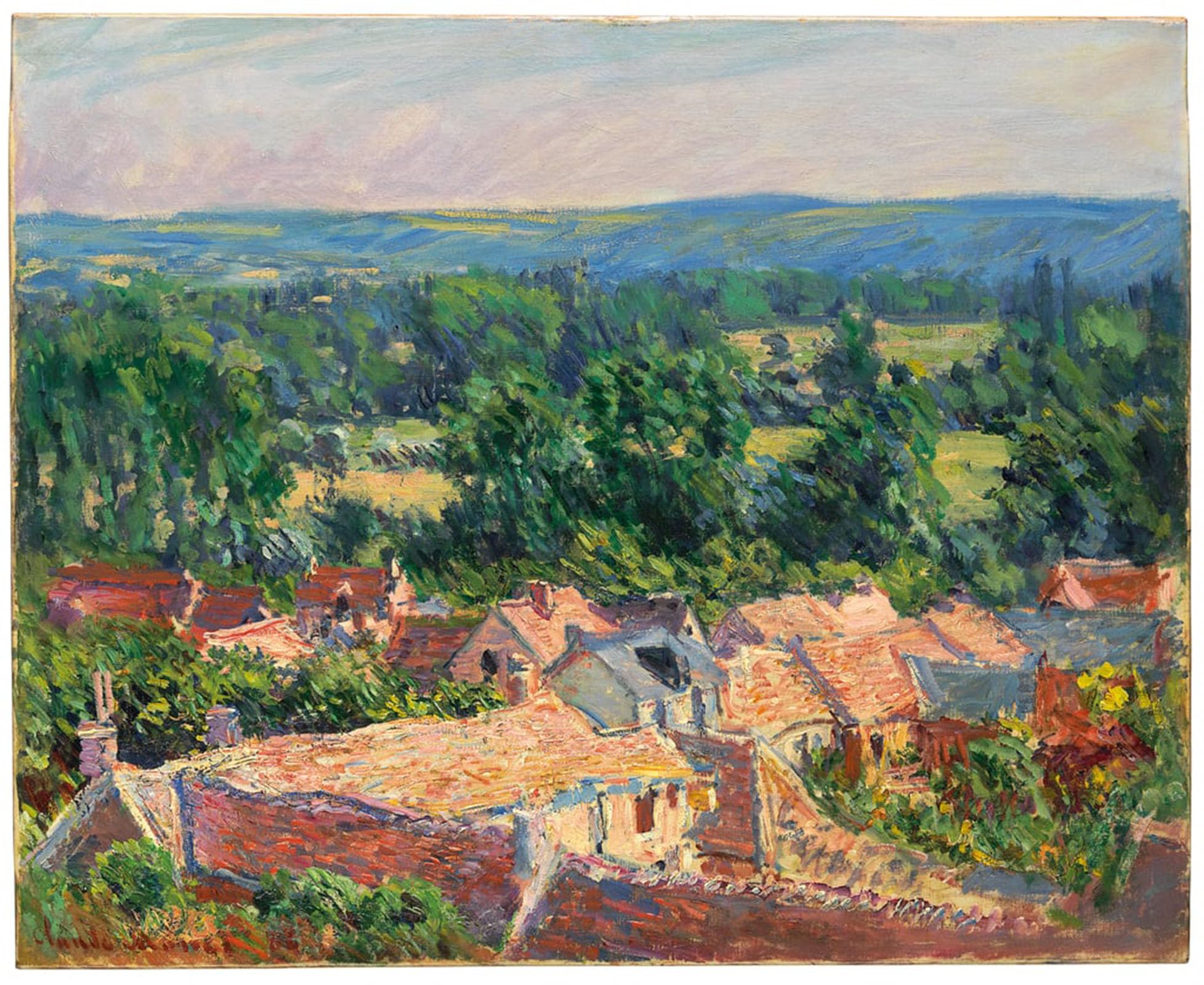 ARTXLXXBN Famous Painting Art Wall Decor Abstract Art Picture Vue Du Village De Giverny by Claude Monet Animal Pictures for Home Decor 60x90cm