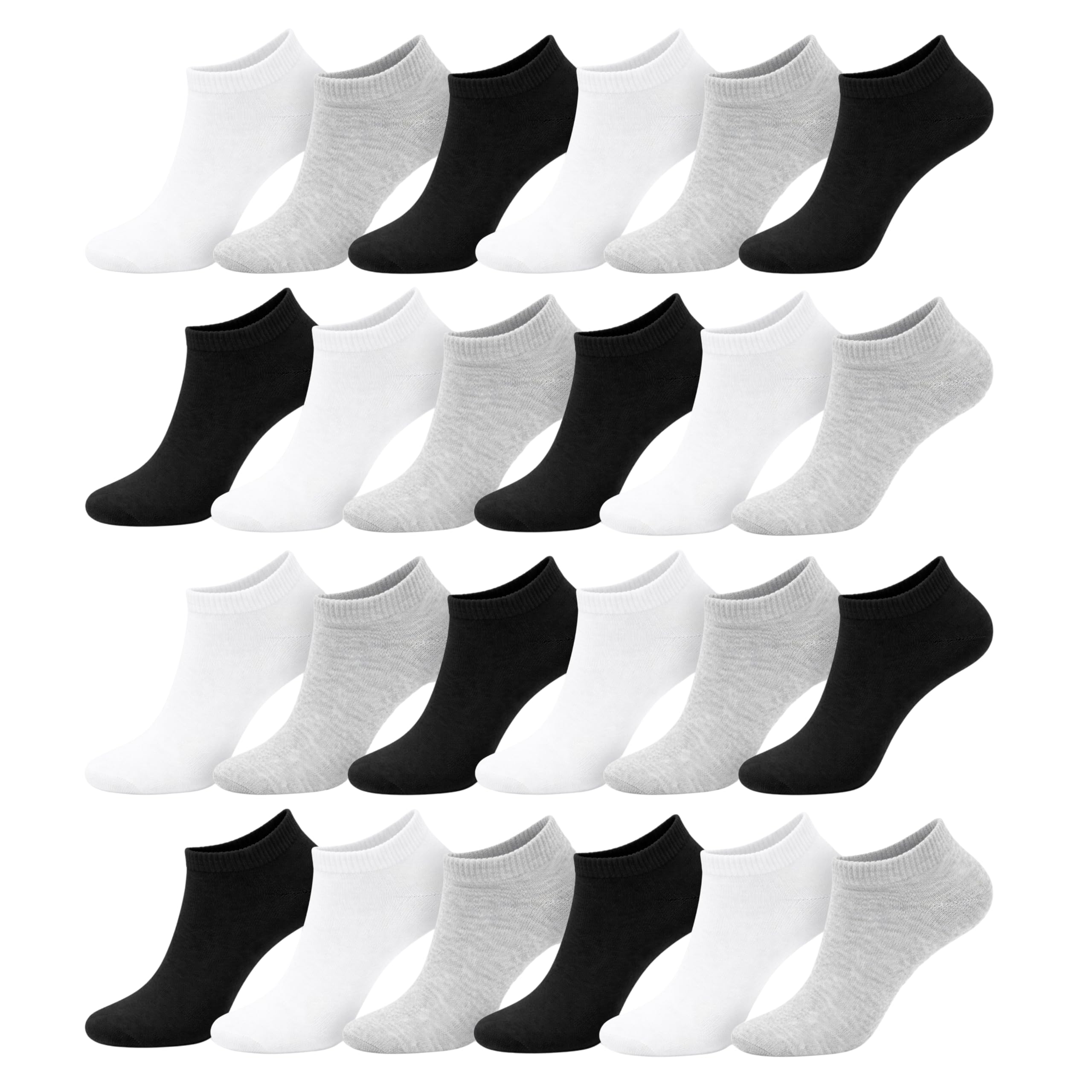 Winterlace 24 Pairs Womens Ankle Socks, Low Cut Colorful Fun Athletic Casual No-Show Teens Bulk Value Pack