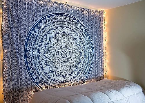 Miniatura 2 de Doraya Tapiz de mandala ombré, de buena suerte, hippie, hippie, para colgar en la pared, tapiz bohemio indio trippy, decoración de dormitorio para