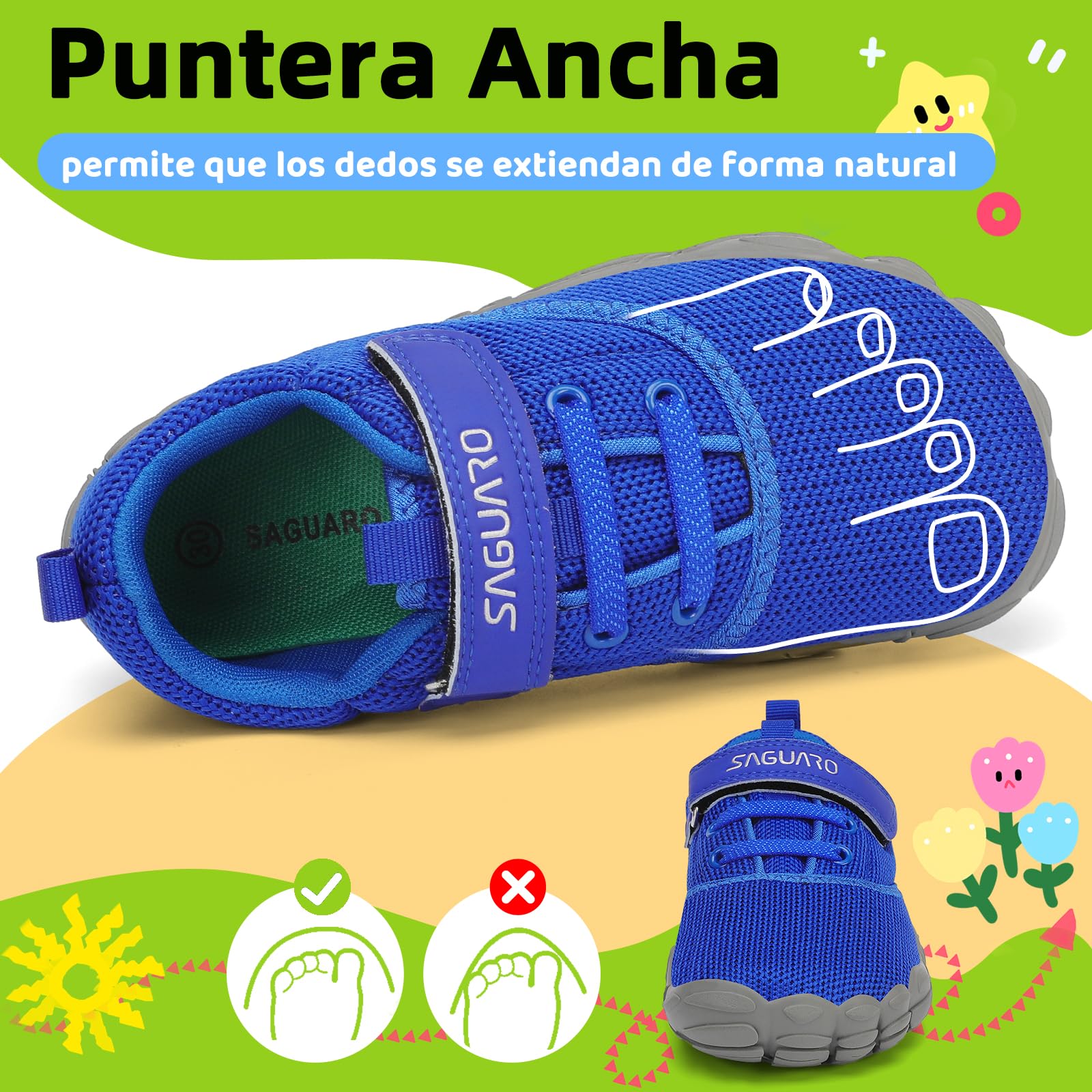 SAGUARO Zapatillas Barefoot Niños Antideslizantes y Ligeras Calzado Descalzos, Talla 24-36 - 2
