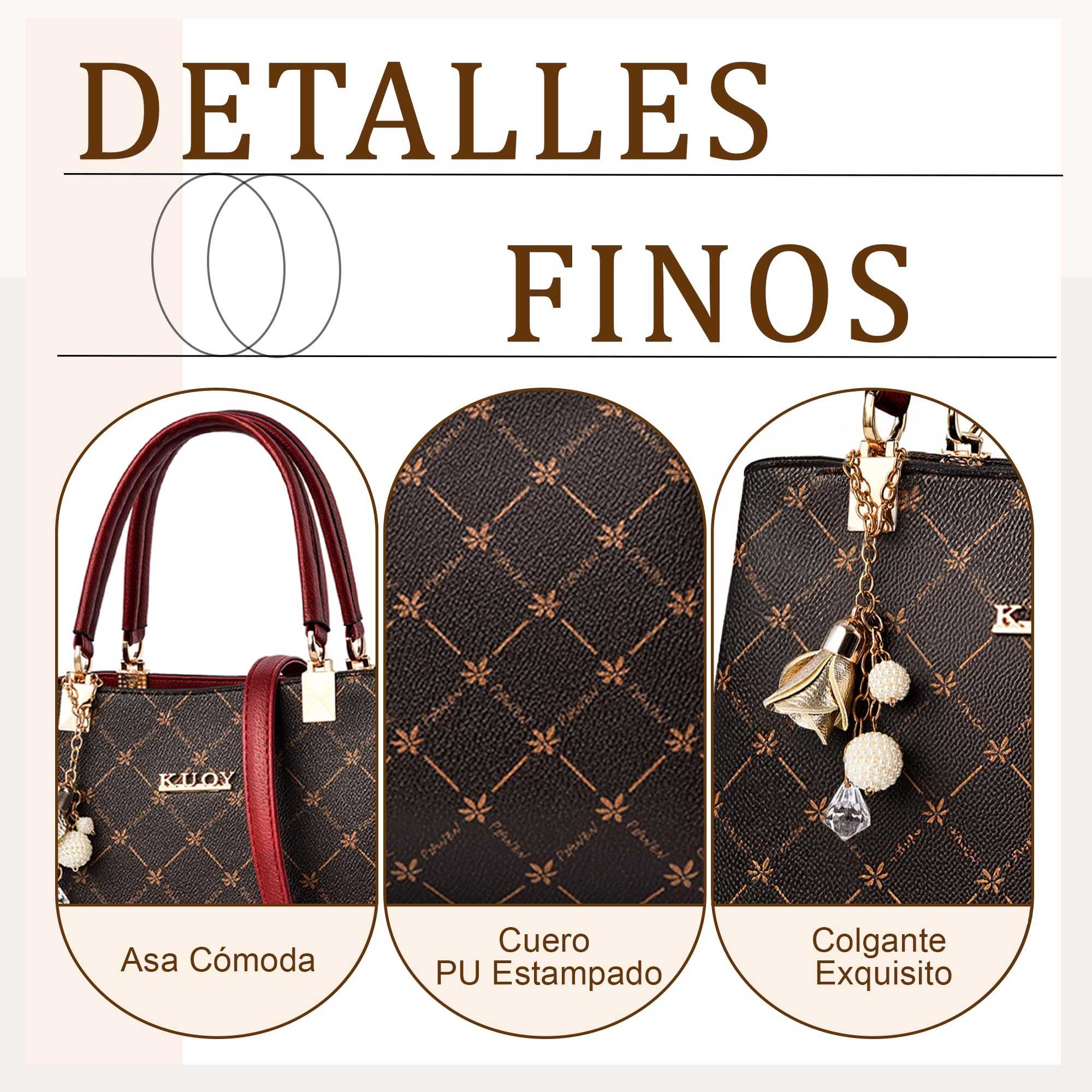 Bolsos de Mujer Moda Bolso de Mano con Estampado de hoja de arce Piel PU Bolso Bandolera Shopper Bolsos de Hombro con colgante para Trabajo Viajes Compras