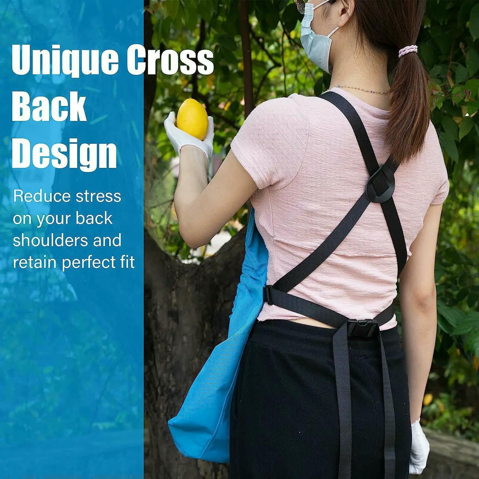 Tablier de Jardinage Outdoor Cueillette Grande Poche Quick Release Récolte Sac À Dos Outils Sac-Rouge